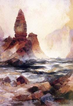 Tomás Morán Painting - Tower Falls y Sulphur Rock Escuela de las Montañas Rocosas de Yellowstone Thomas Moran